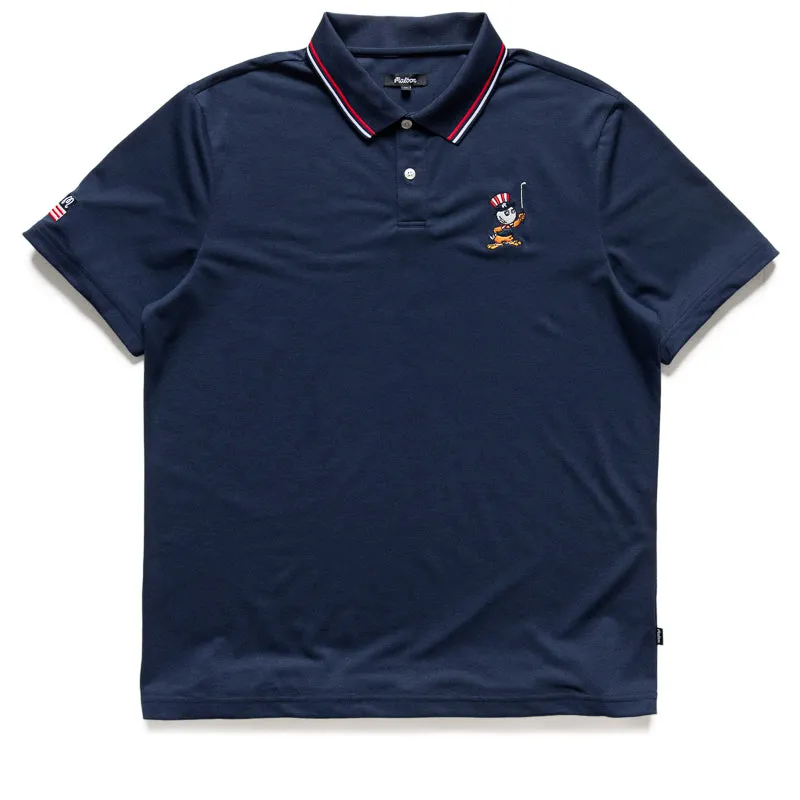 Holiday Travel Vibrant Hue Malbon Golf  Eagle Buckets Performance Pique Polo - Navy