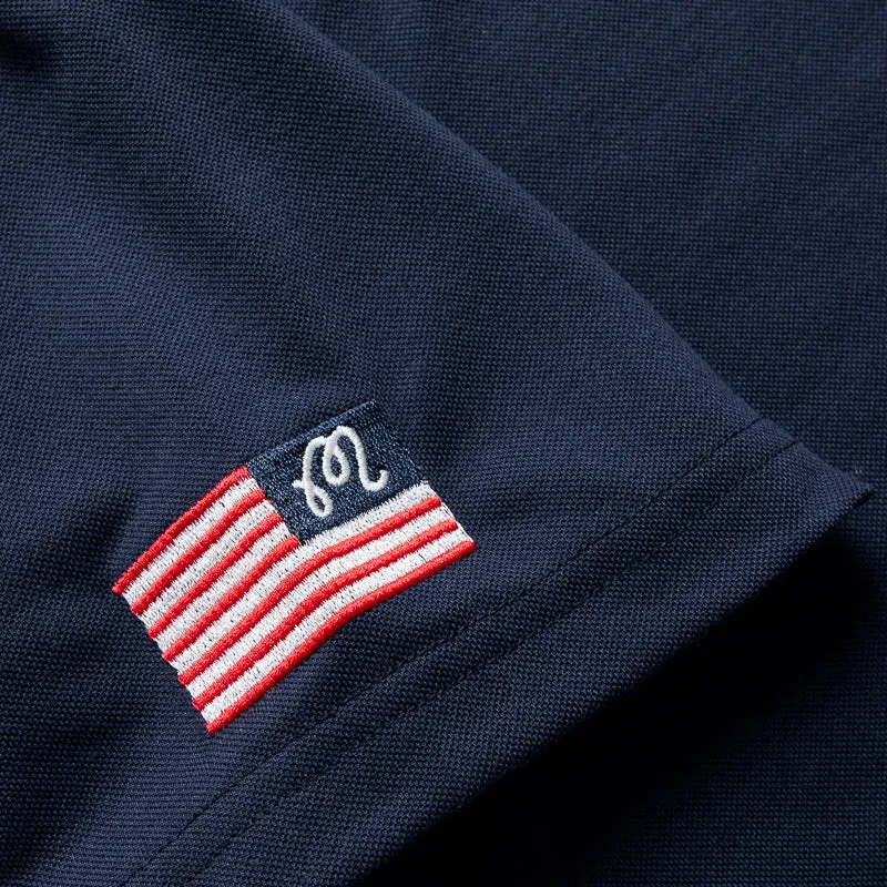 Malbon Golf  Eagle Buckets Performance Pique Polo - Navy Outerwear Companion holiday season