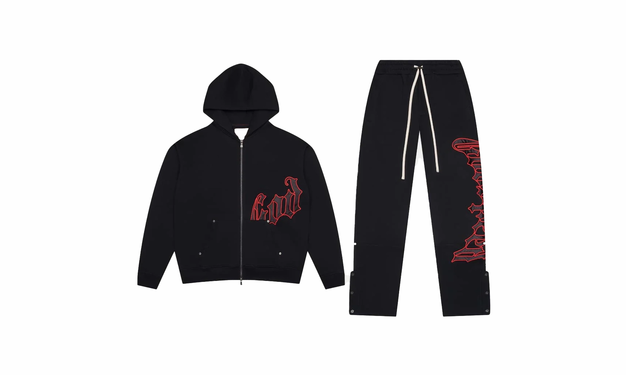 OG Logo Sweatsuit V2 "Black" Bride Side Adjustable Fit