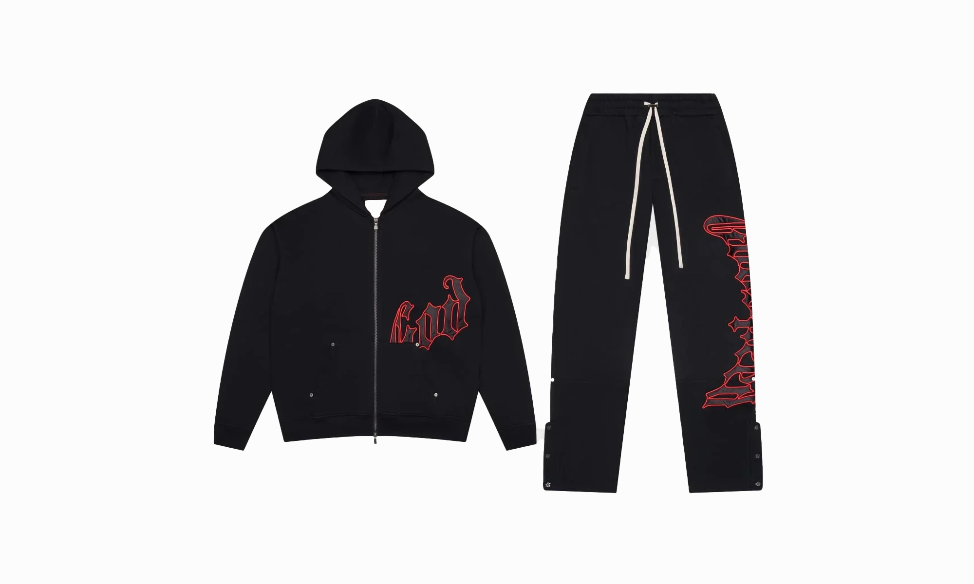 FormFitting Cut Breathable Material OG Logo Sweatsuit V2 "Black"