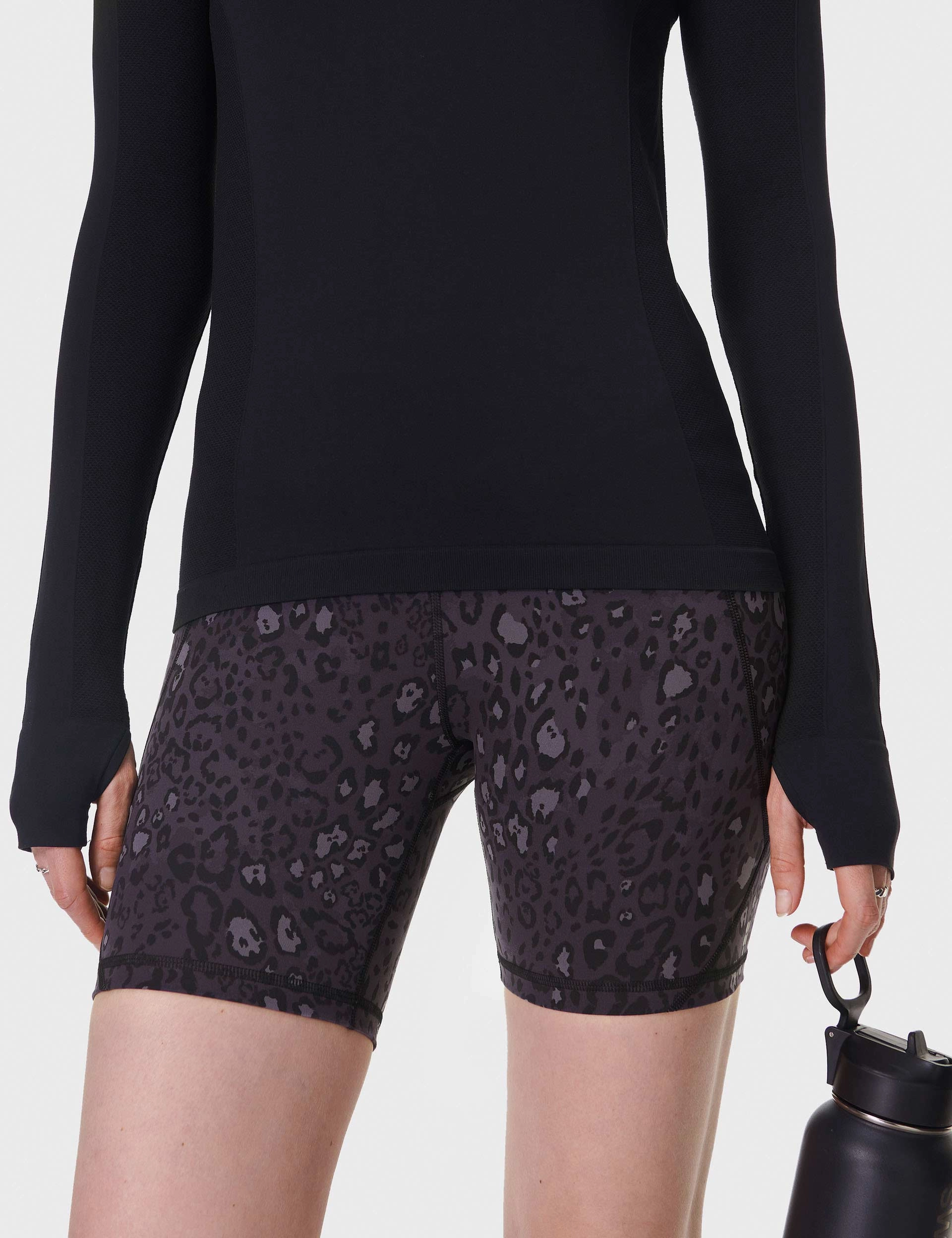 Everyday Style Dynamic Flex Zones Power 6" Cycling Shorts - Black Luxe Leopard
