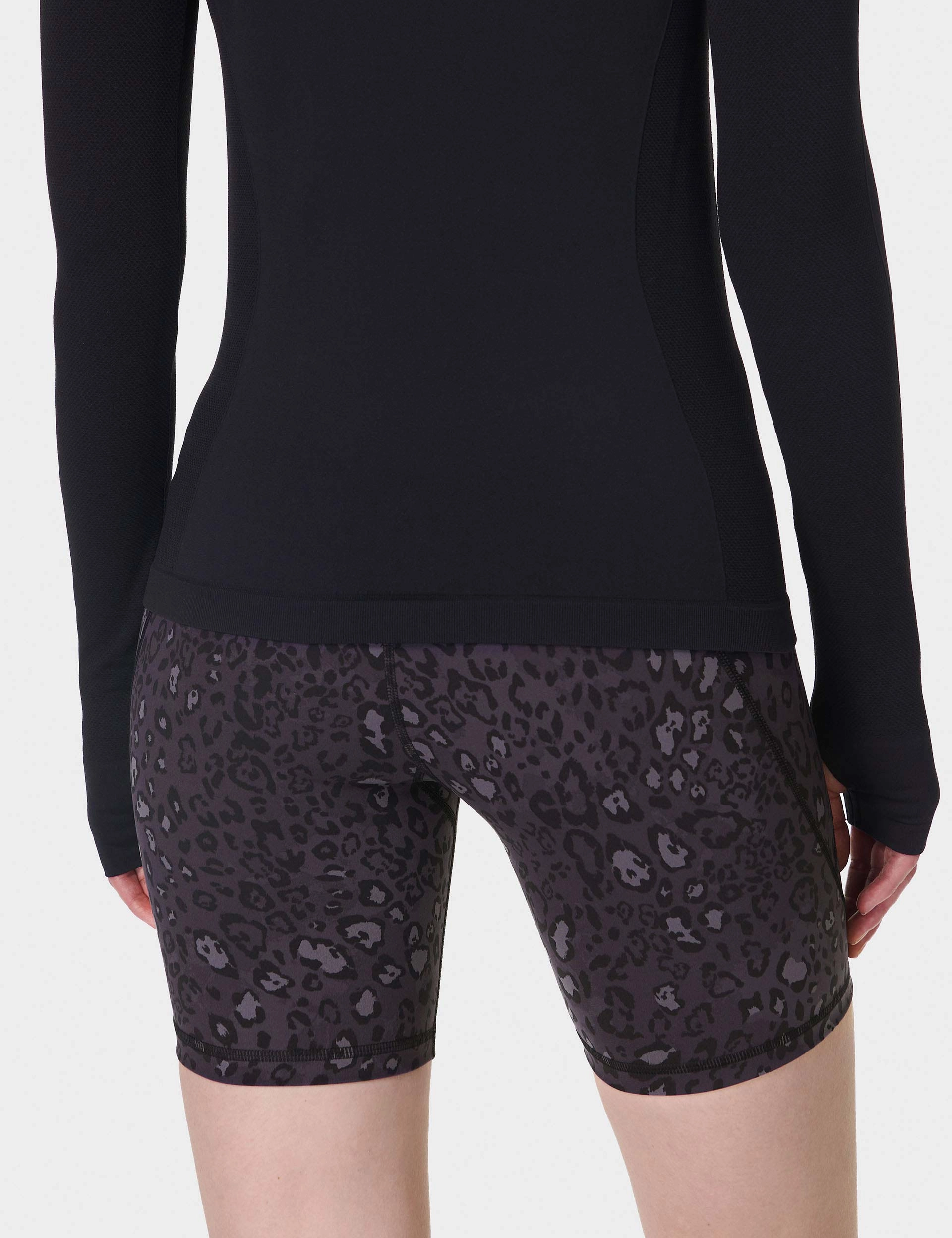 Power 6" Cycling Shorts - Black Luxe Leopard Cool Fit RecycledPolyester