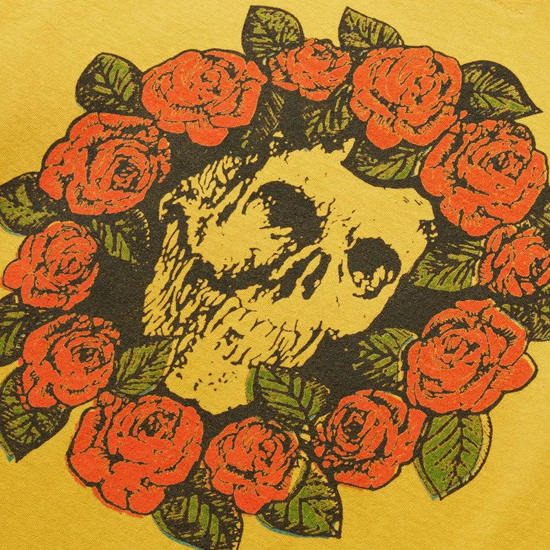 Washable material One Of These Days Wreath Of Roses Tee - Mustard