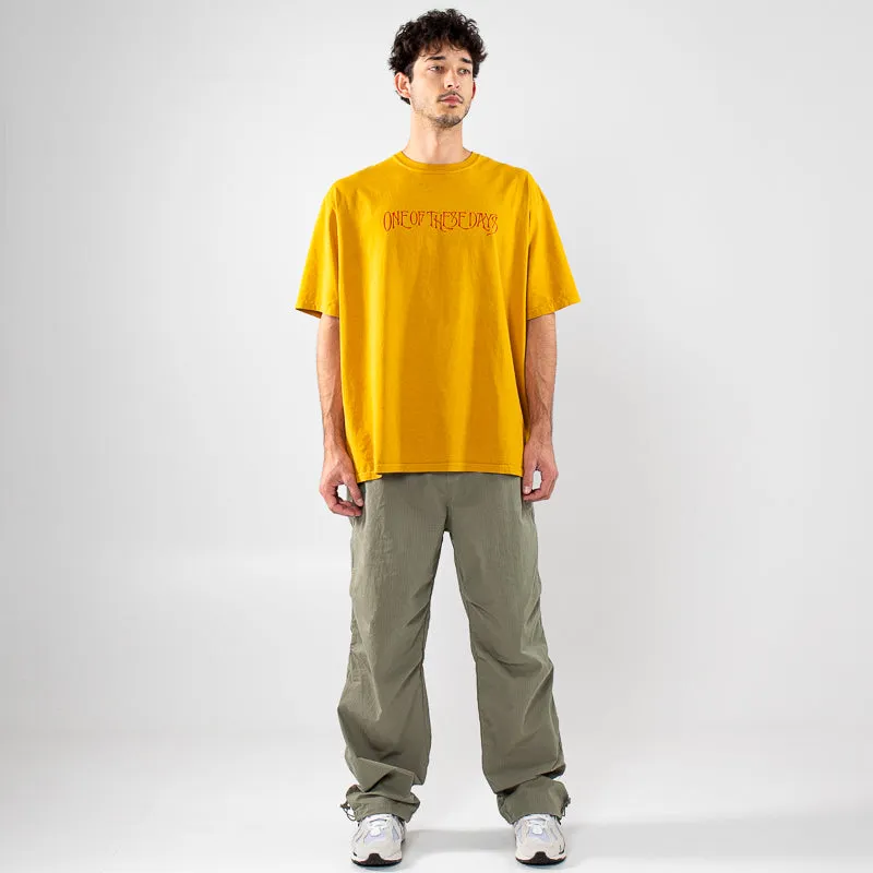 home clothes Breathable fabric One Of These Days Wreath Of Roses Tee - Mustard