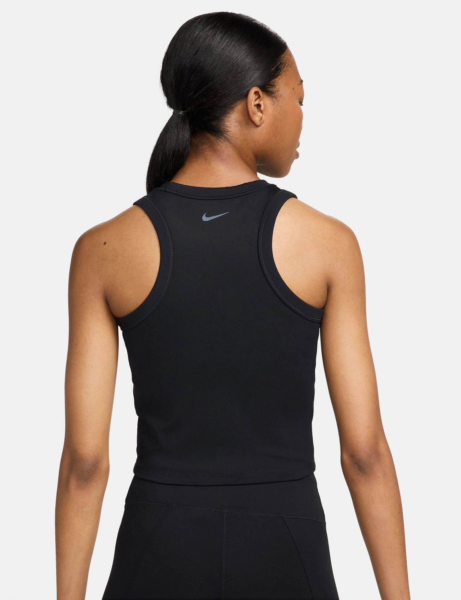One Fitted Dri-FIT Cropped Tank Top - Black Motion Enhanced