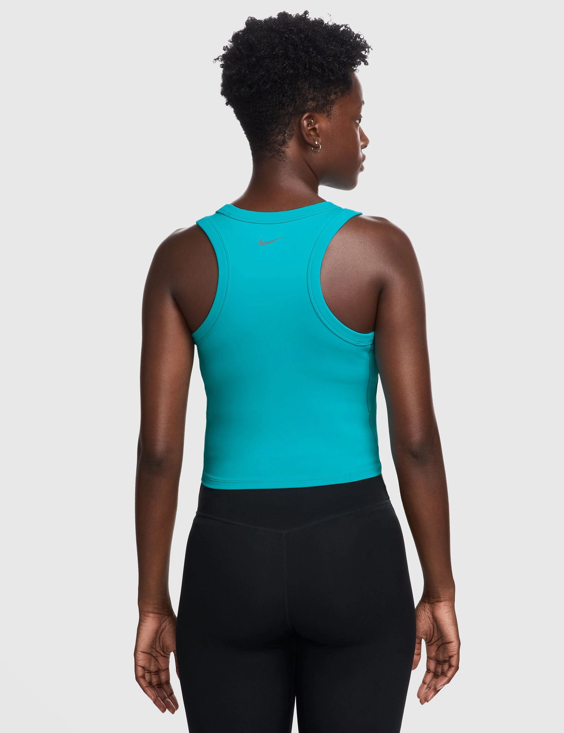 One Fitted Dri-FIT Cropped Tank Top - Dusty Cactus/Black High Stretch Fabric