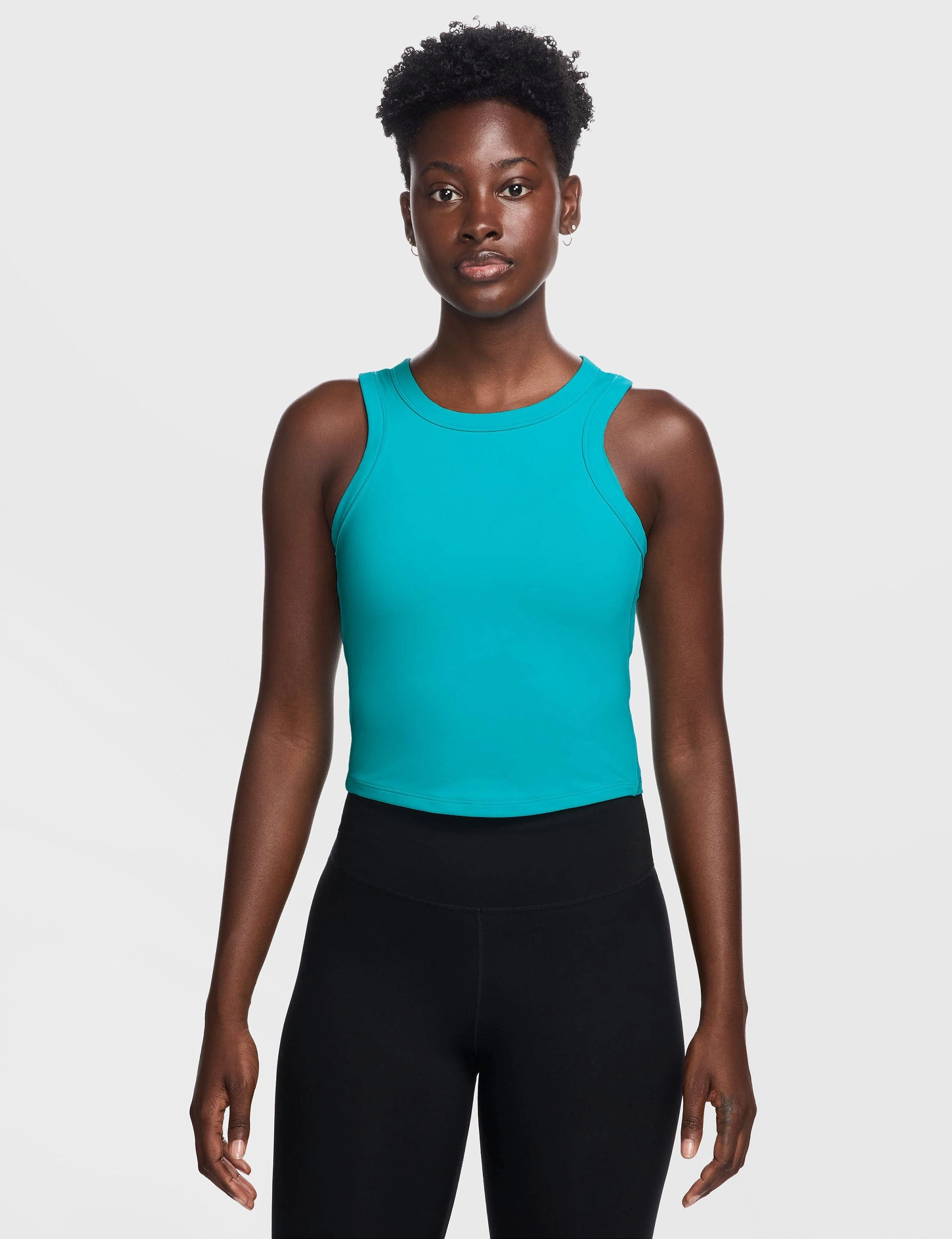 pressure - resistant Environment - friendly One Fitted Dri-FIT Cropped Tank Top - Dusty Cactus/Black