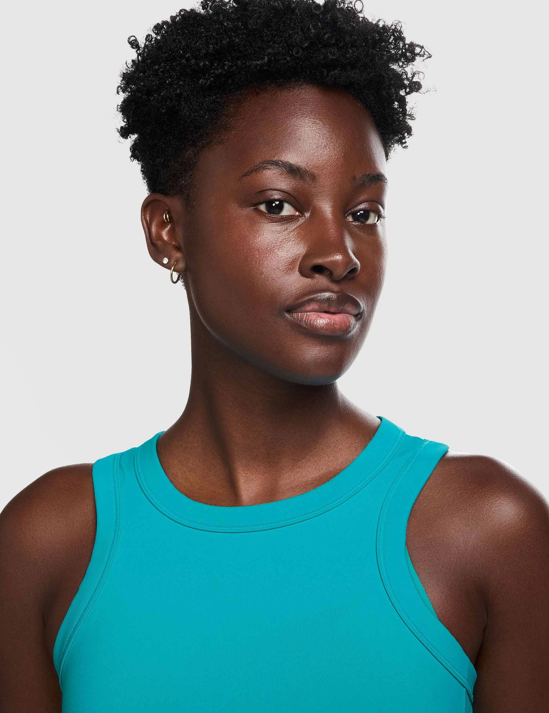 Moisture Activated Cooling heavy - weight One Fitted Dri-FIT Cropped Tank Top - Dusty Cactus/Black