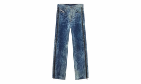 SIDE ZIP RELAXED JEANS "Blue" Straight Leg Design