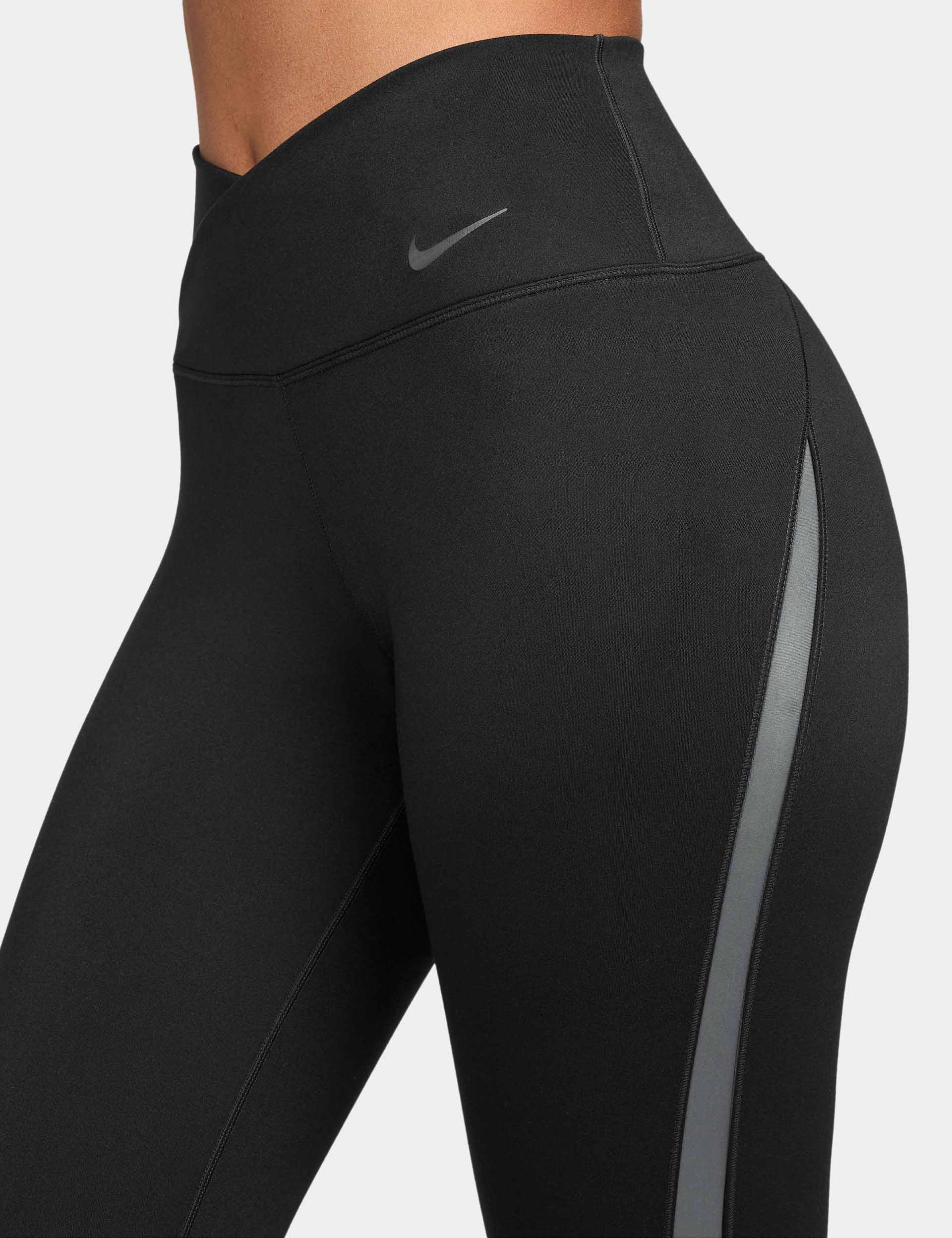 Sweat Proof Evening Walk Maternity Wear One High Waisted 7/8 Leggings - Black/Dark Smoke Grey