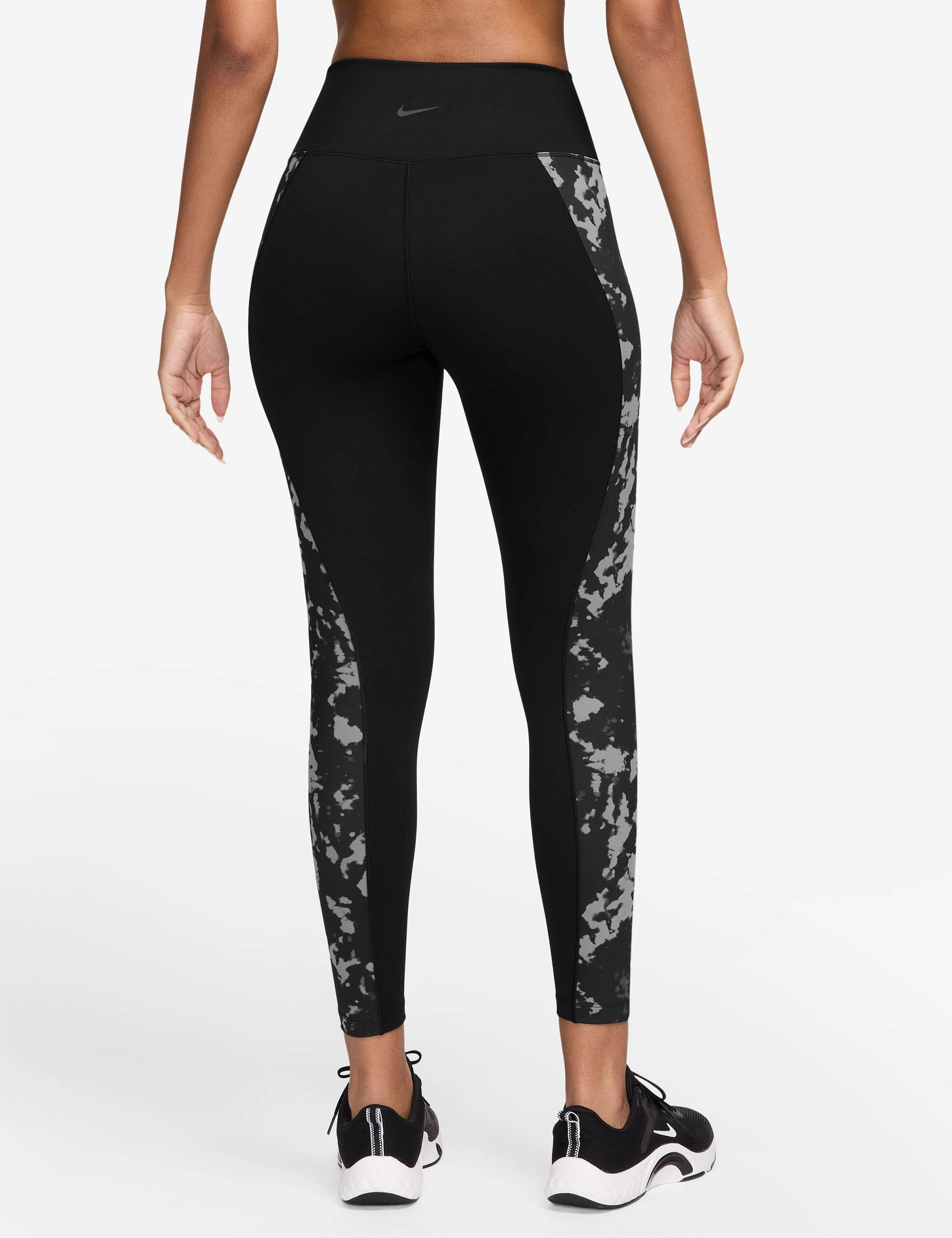 One High Waisted 7/8 Printed Leggings - Black For Adults City Walk Cool Tone