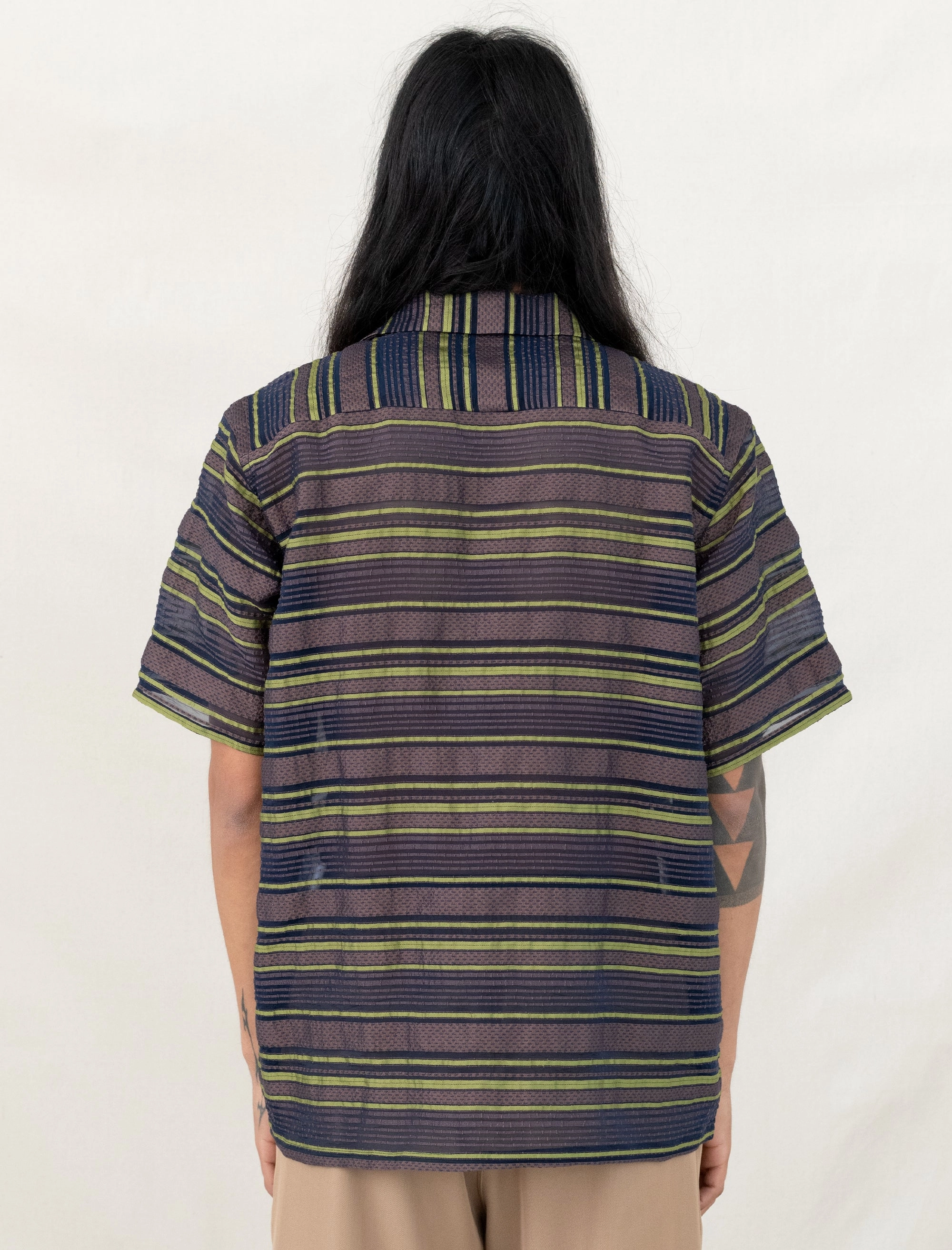 One-Up Shirt (Navy/Yellow) FlatlockStitching