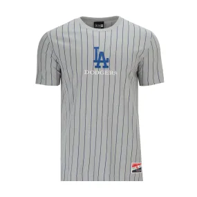 Dodgers Team Logo Pinstripe Tee - Mens AntiSnag Threading