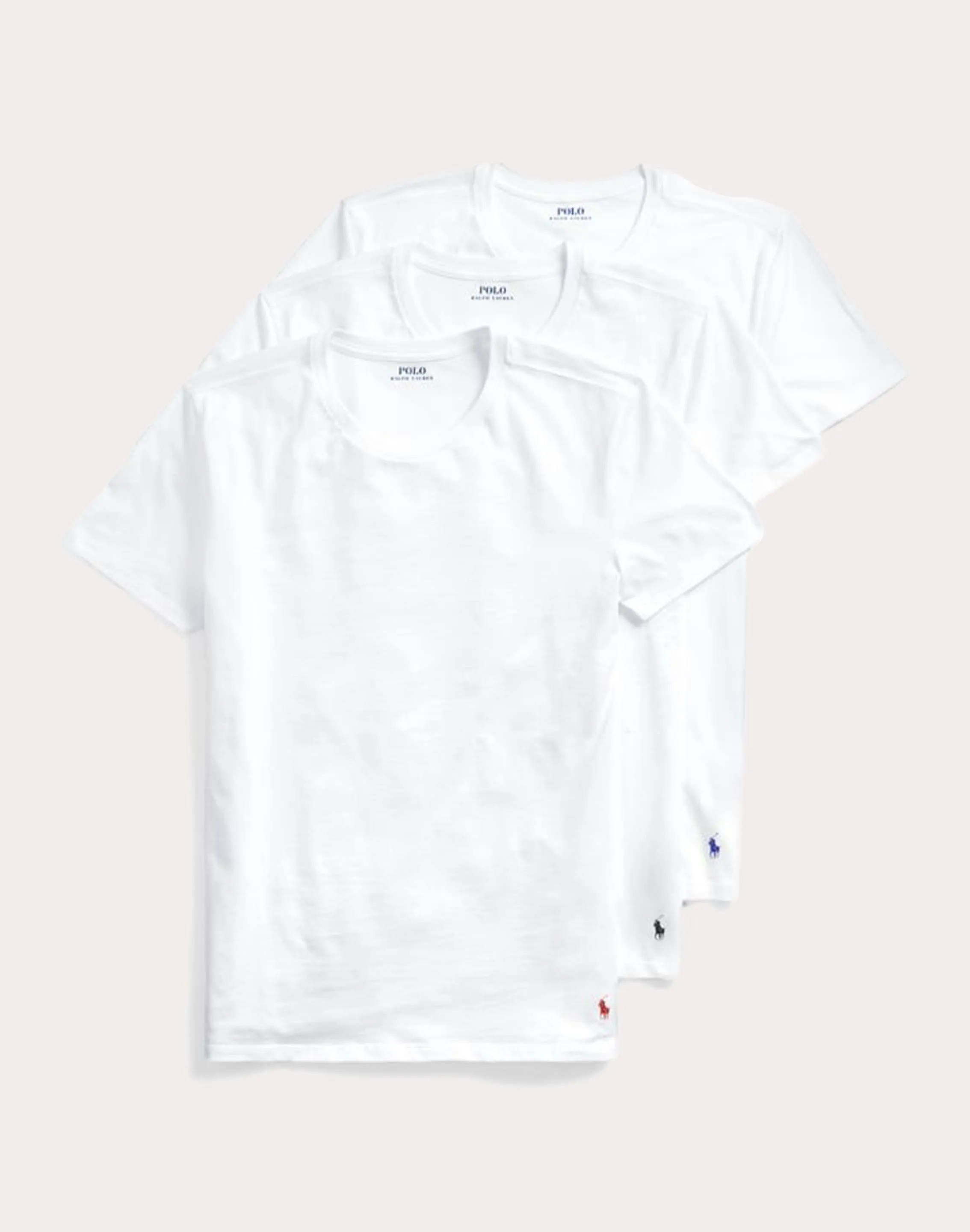 NonIrritatingSeams Polo Ralph Lauren Slim Fit Cotton Crewneck Tee 3-Pack