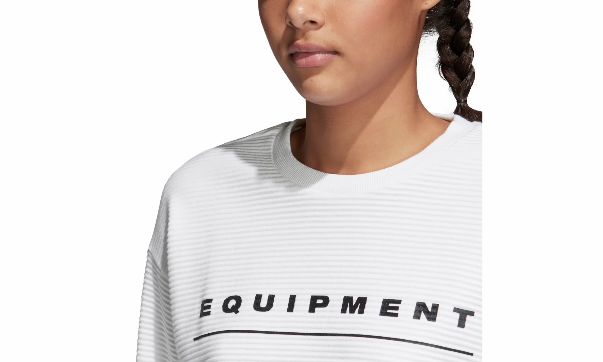 Originals EQT Crew Cropped Sweatshirt "White" HygroscopicFiber Layered Hem Details