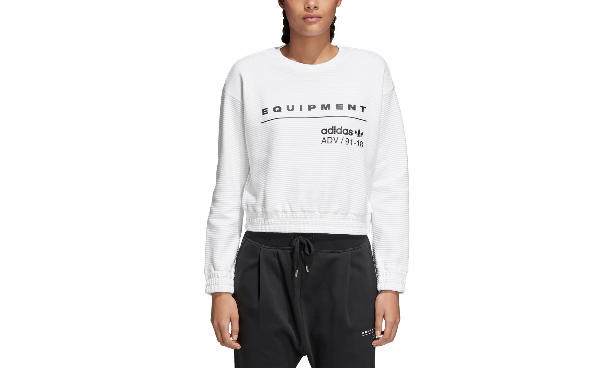 Originals EQT Crew Cropped Sweatshirt "White" Magic Glow ZeroIrritationLabels