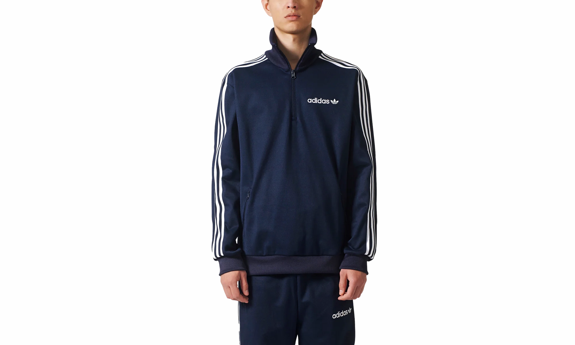 Tech Mood Reinforced Edges Originals Minoh Half Zip Pullover Track Jacket "Legend Ink / White"
