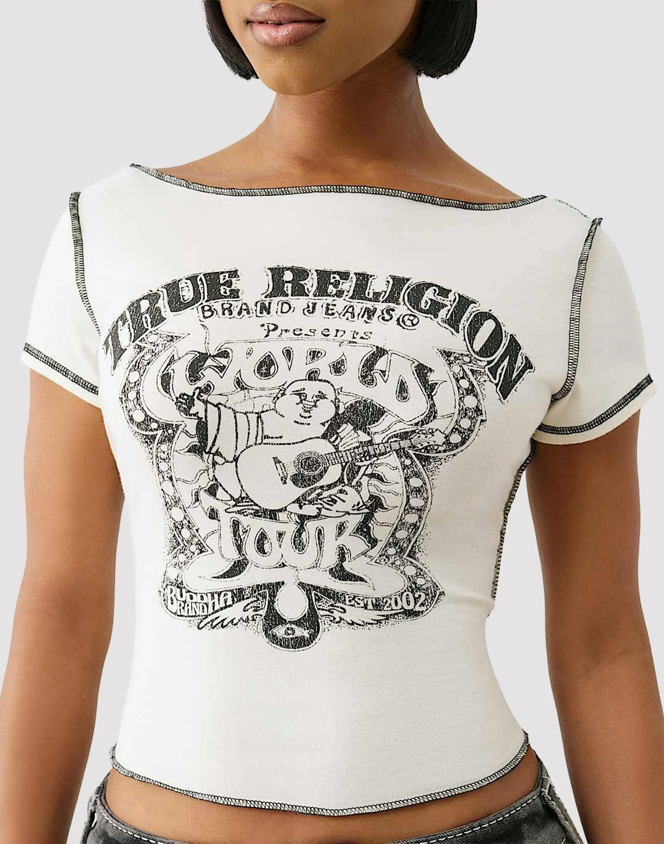 True Religion Slash Tee Tagless Design Charm Core