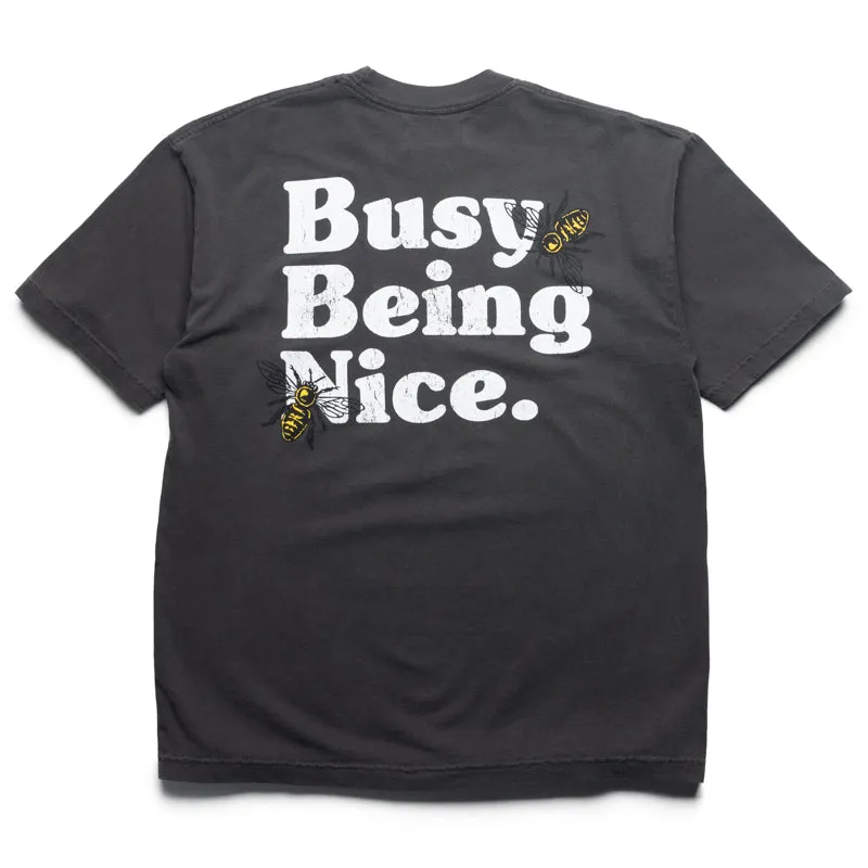 one of a kind sweater silhouette Politics Busy Being Nice Core Tee - Black