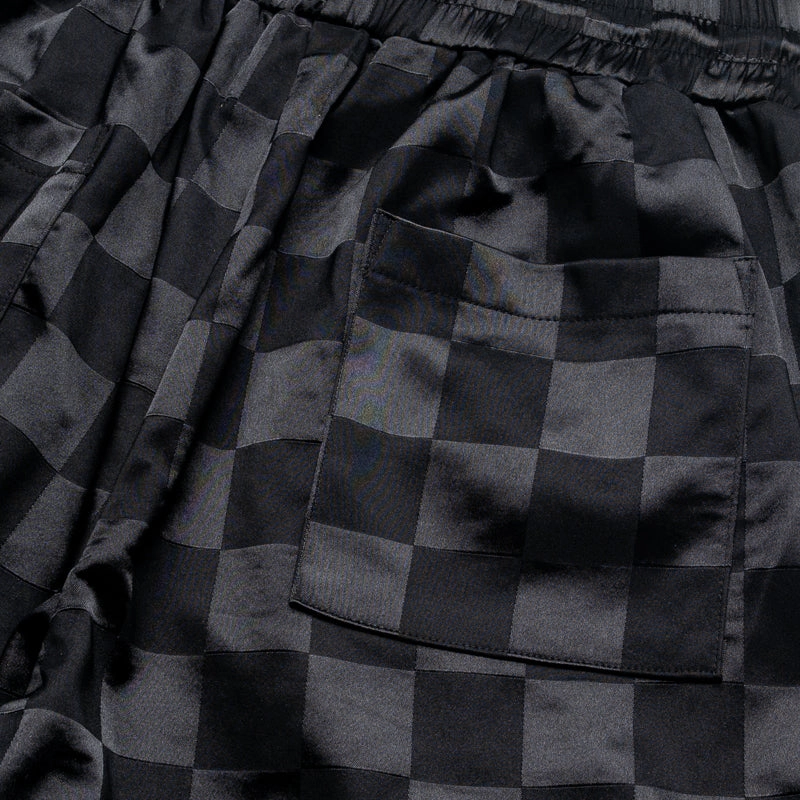 Diet Starts Monday Checkered Shorts - Black Silicone Gripper Strips Windproof Design