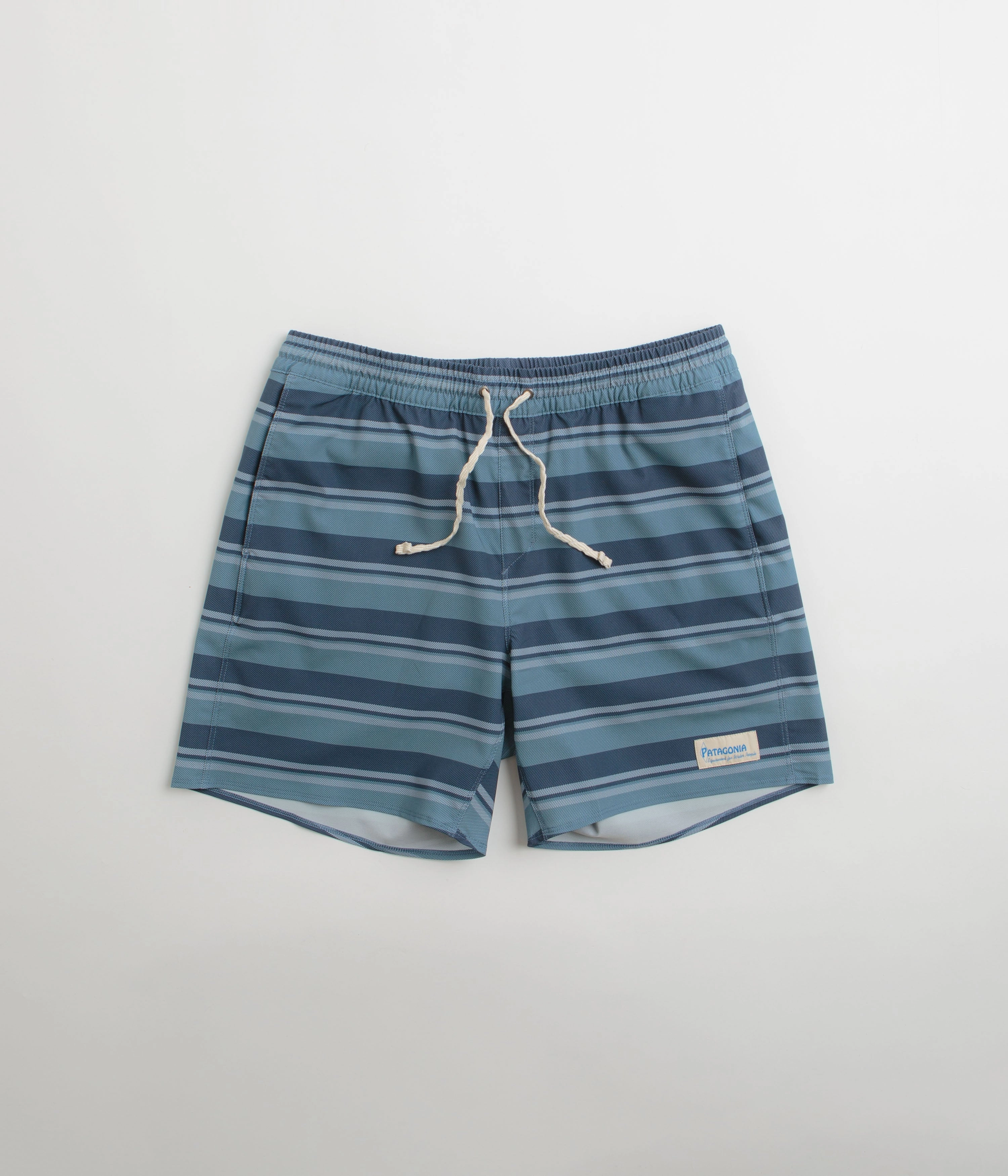 Patagonia Hydropeak Volley 16" Shorts - Twinnie Stripe: Still Blue Comfortable Stretch Beach Vibes