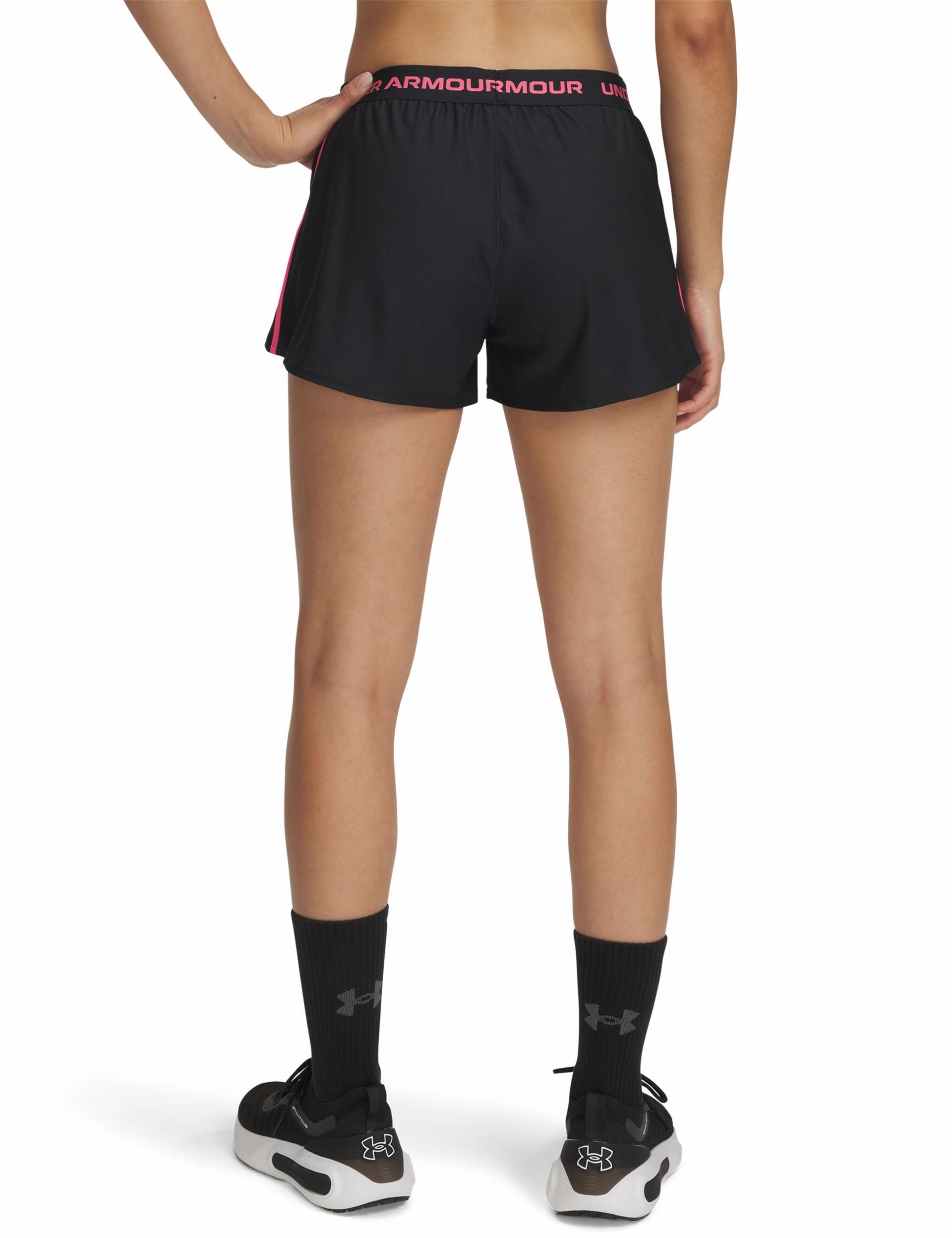 UA Tech Play Up Shorts - Black/Super Pink Sleepwear day trip