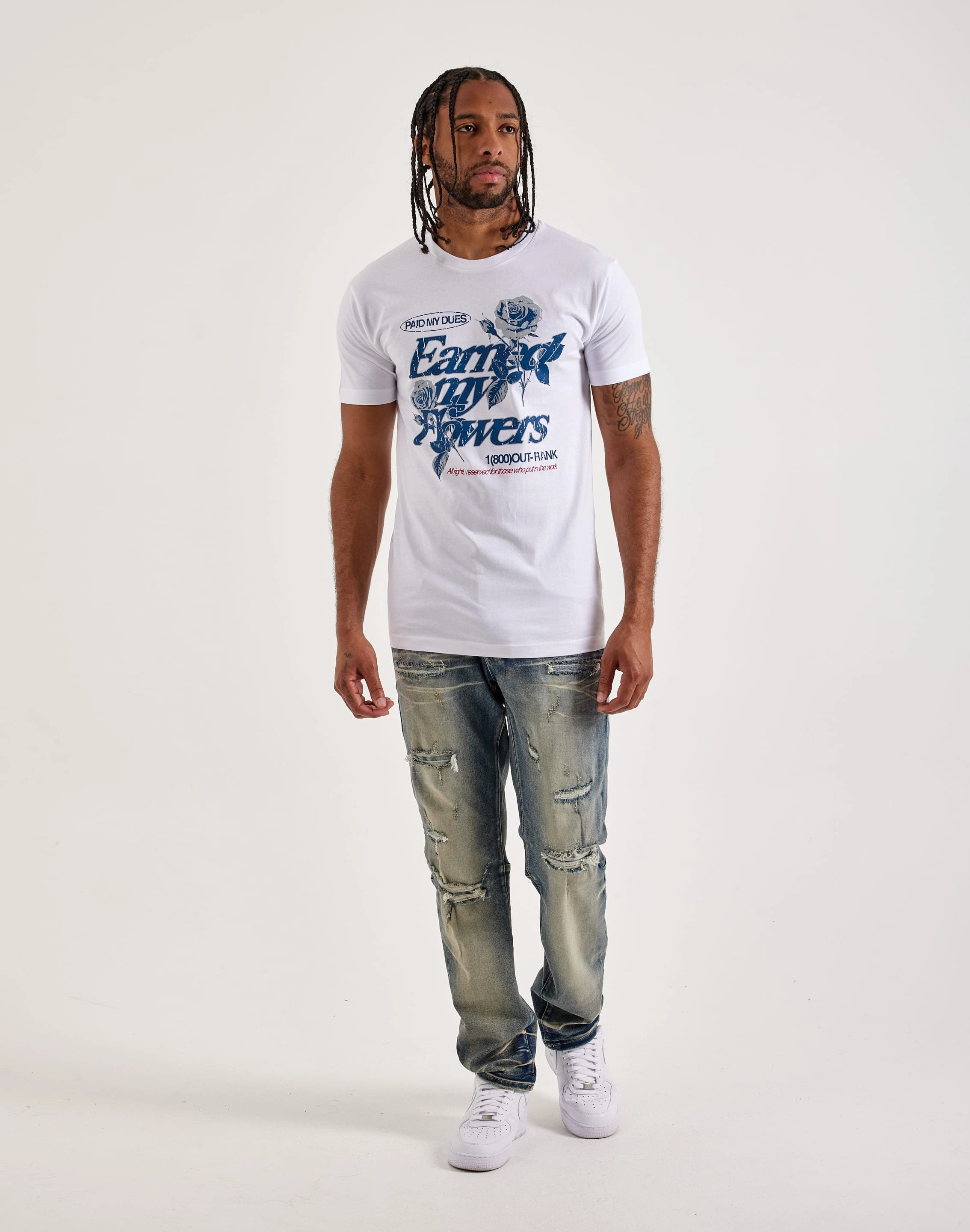 Outrank Earned My Flowers Tee Seamless transition Light Flow