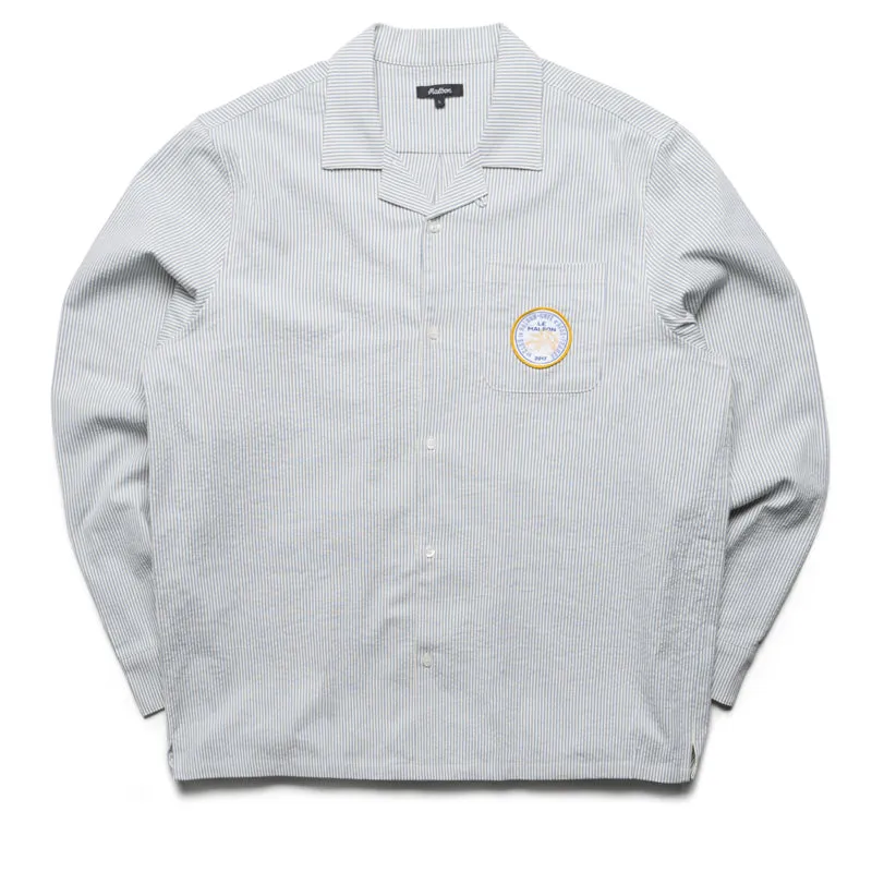 Classic Style Malbon Golf Saint Tropez Seersucker L/S Shirt - Blue