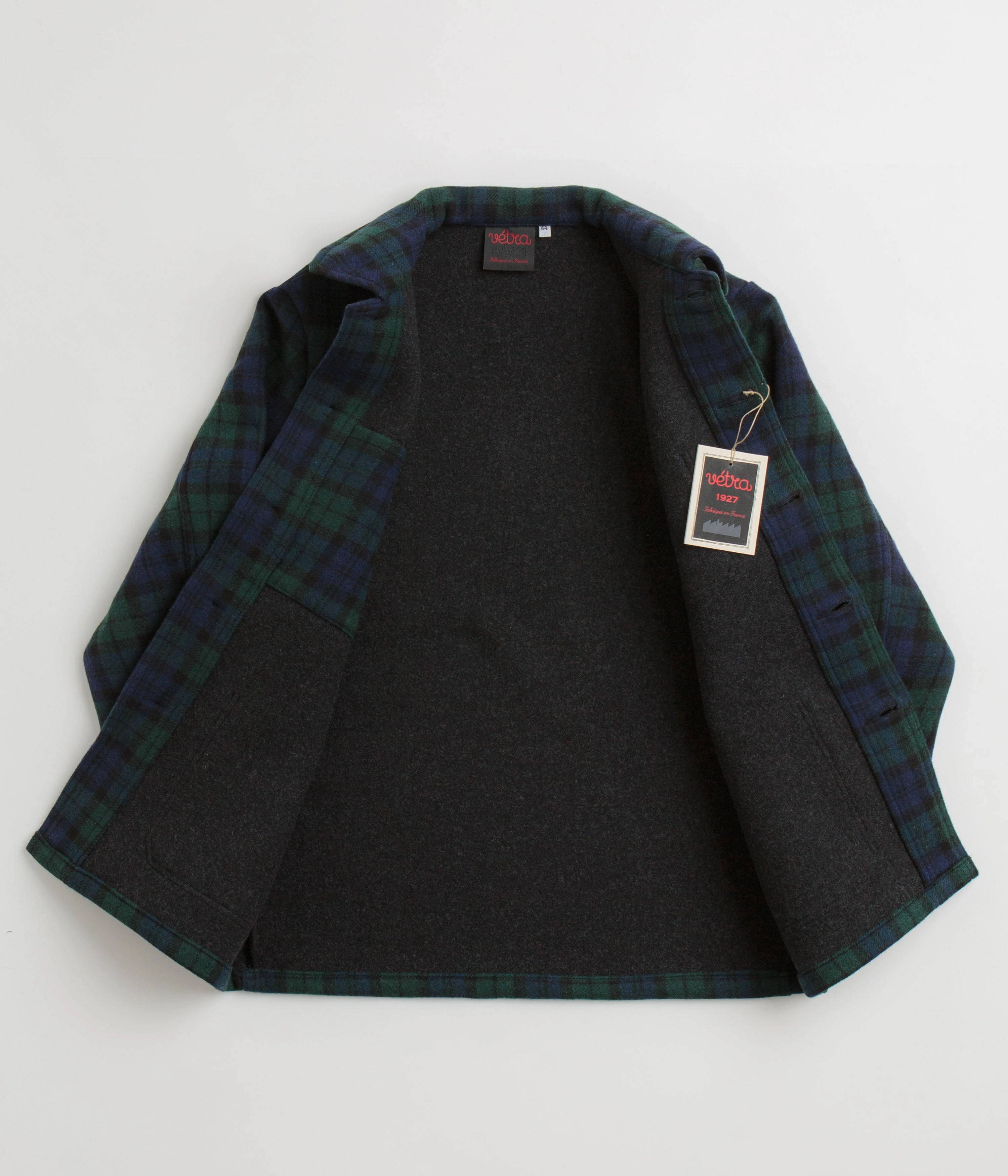 Vetra No.4 Melton Workwear Jacket - Blackwatch type Heavy Duty Zippers