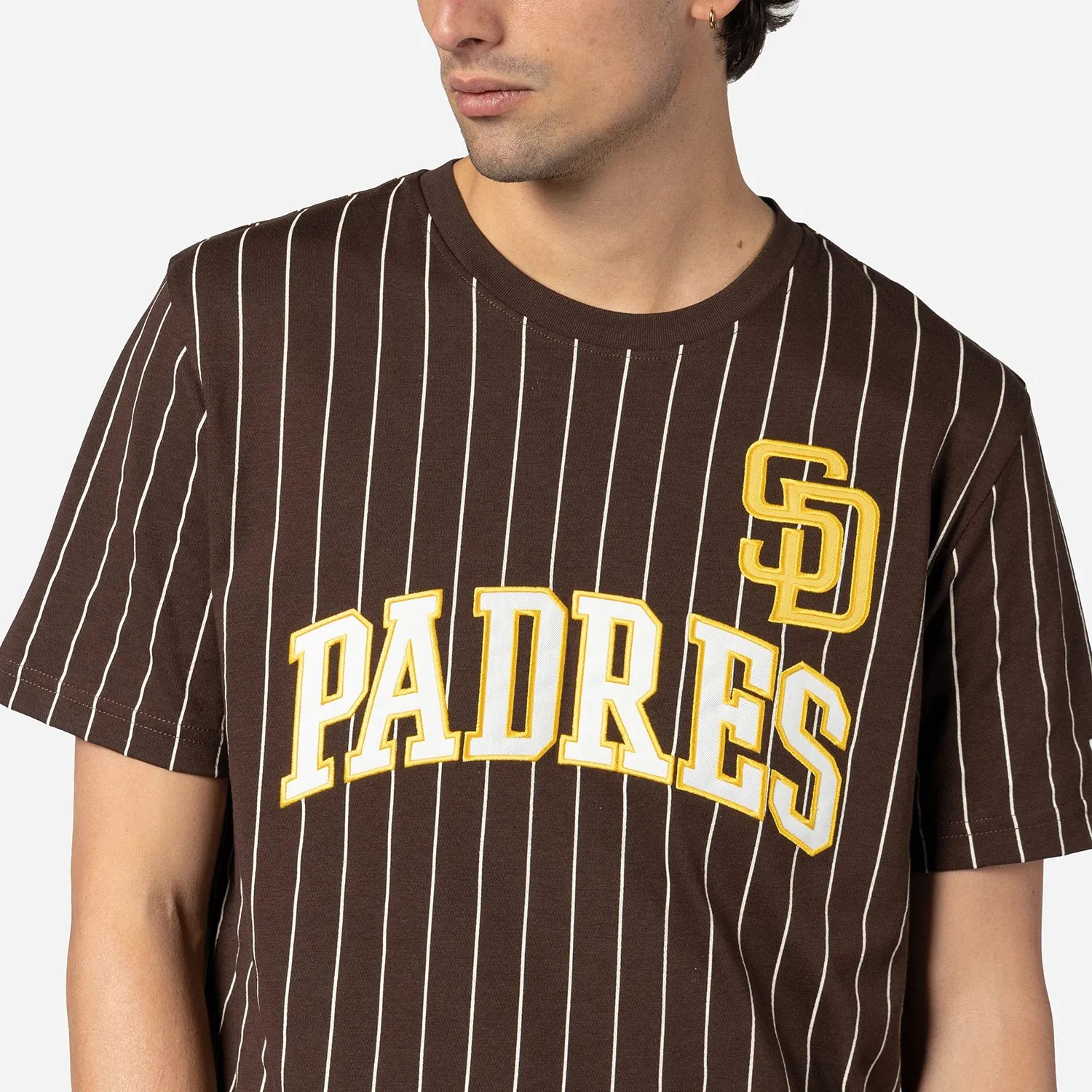 Padres Chrome Pinstripe Tee - Mens FourWayStretch Prince Core