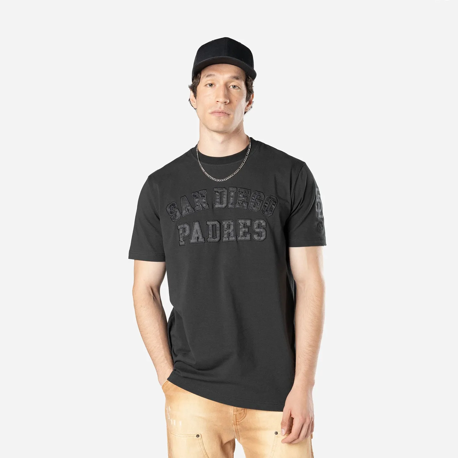 Adjustable drawstring TearResistantMaterial Padres Triple Black Tee - Mens