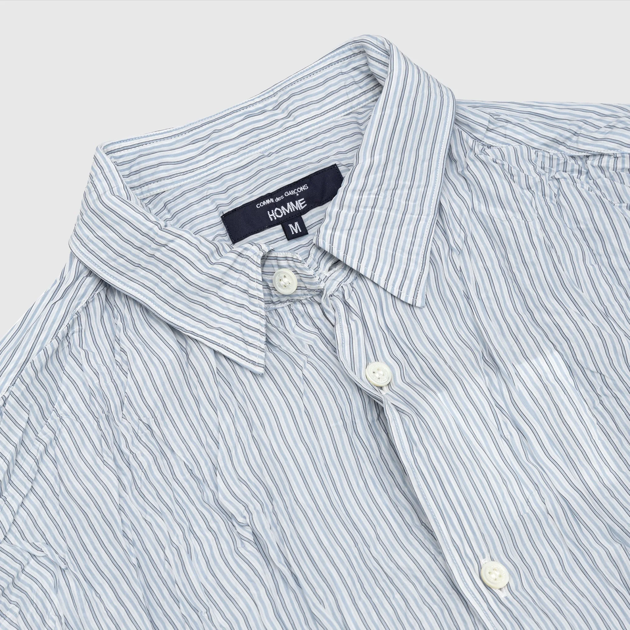 Pre Shrunk Cotton Blend PALE BLUE STRIPED S/S SHIRT