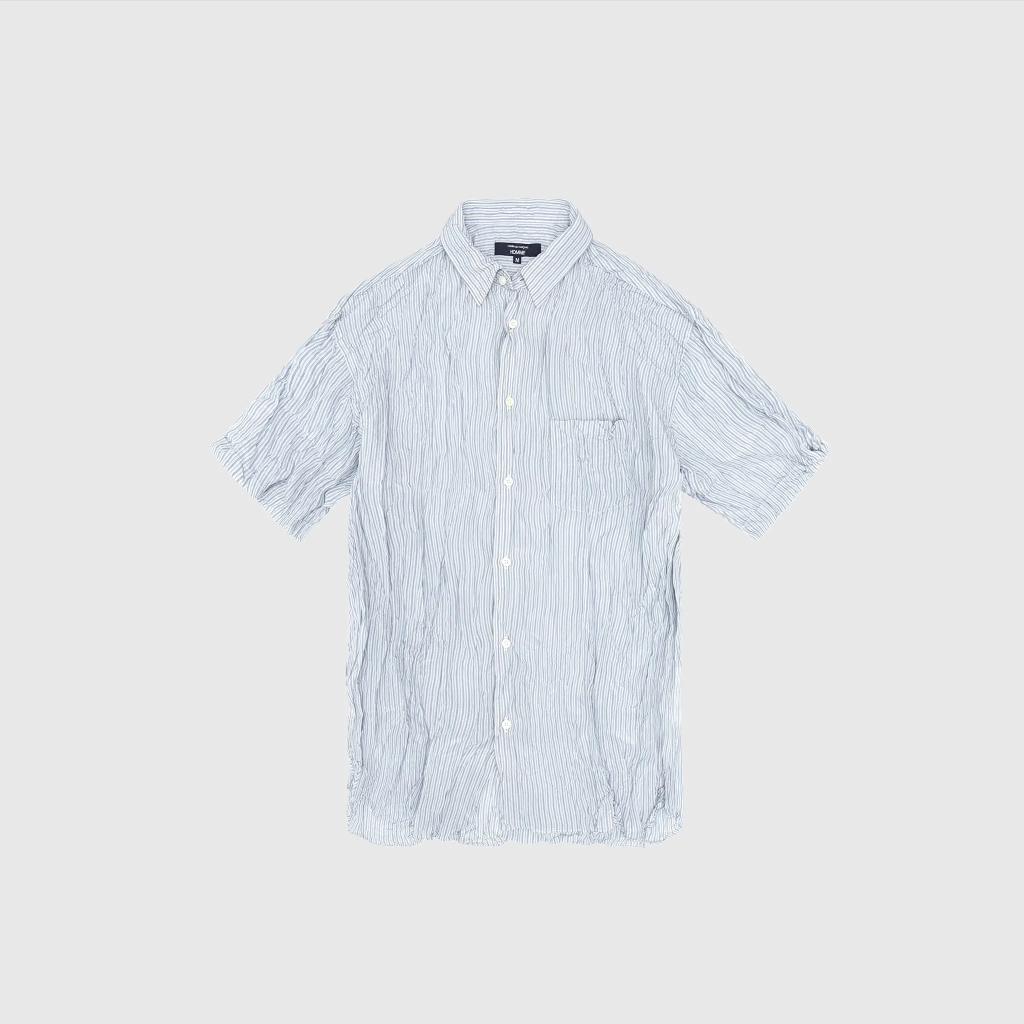 Fitted Cut PALE BLUE STRIPED S/S SHIRT