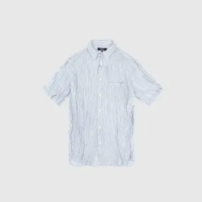 Fitted Cut PALE BLUE STRIPED S/S SHIRT