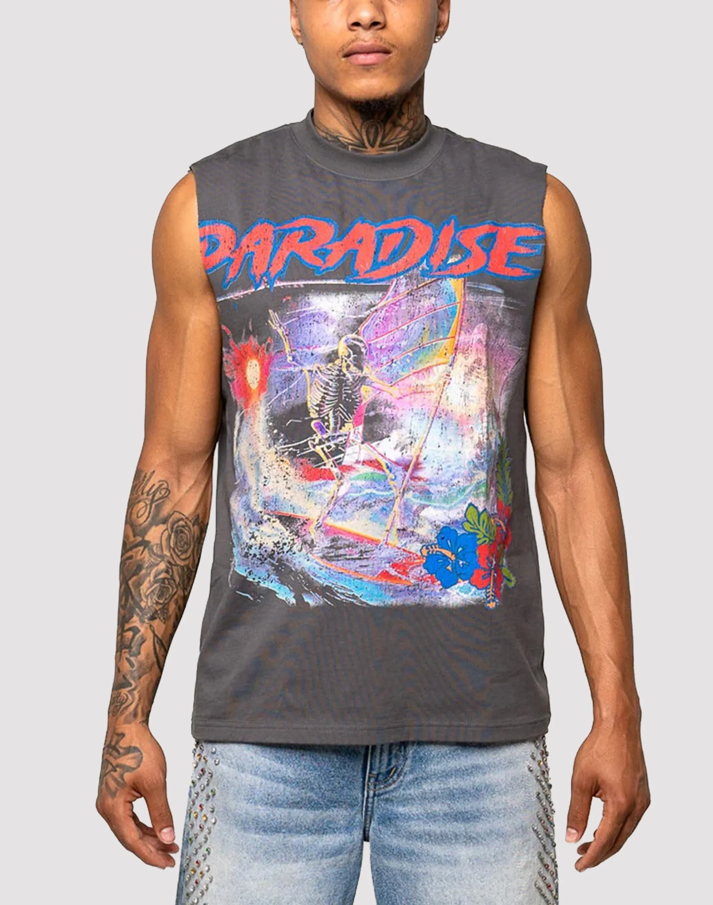 Paradise Lost Control Your Wave Muscle Tee Calm Core Bold Step