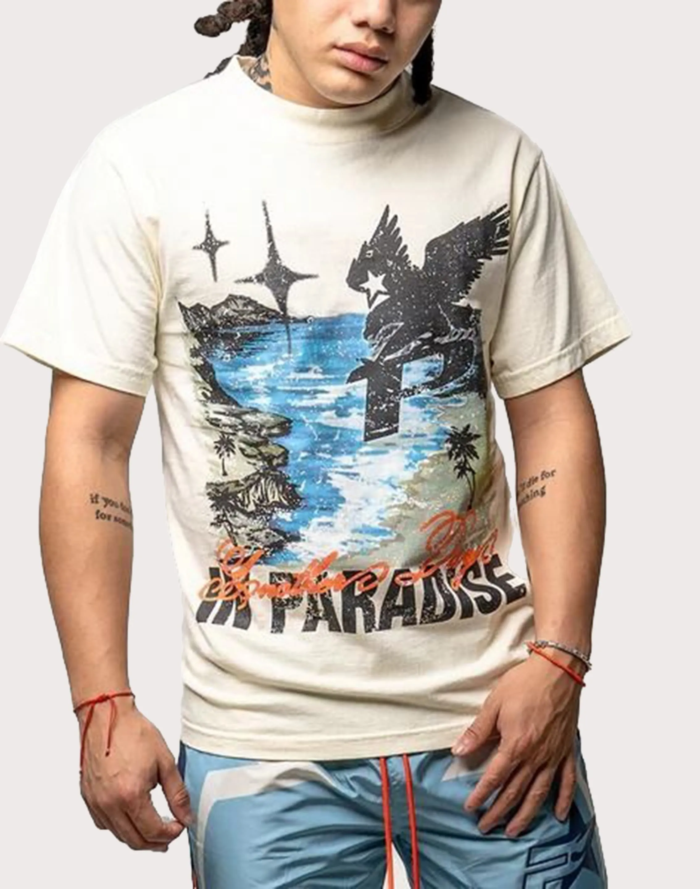 Paradise Lost Paradiso Island Cream Tee Recycled materials Wind Ease