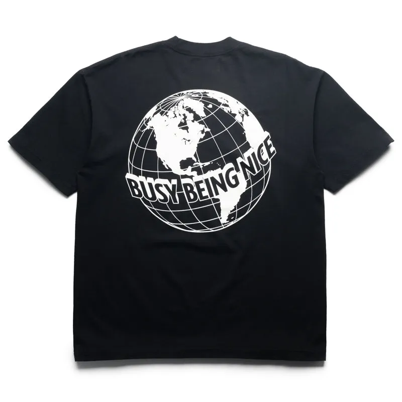 Politics Busy Being Nice Worldwide Tee - Black Sweat Wicking ping pong event