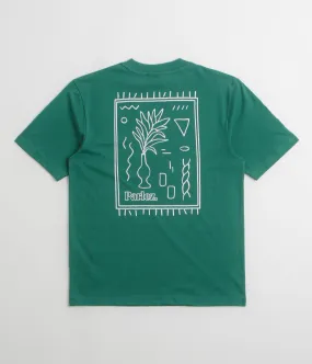 Slub Texture Fabric Belts Parlez Almitas T-Shirt - Pacific Green