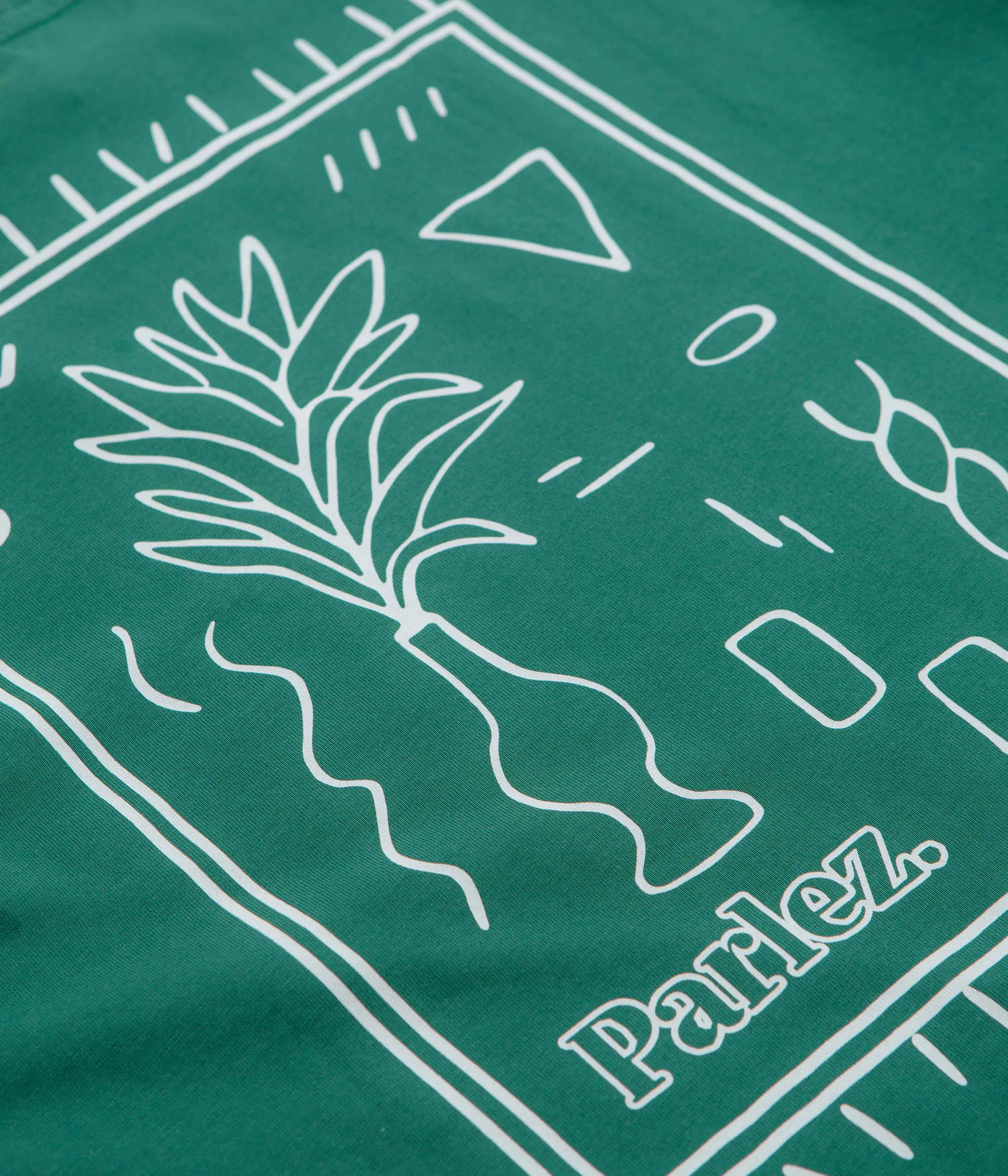 Parlez Almitas T-Shirt - Pacific Green pub event wrap silhouette
