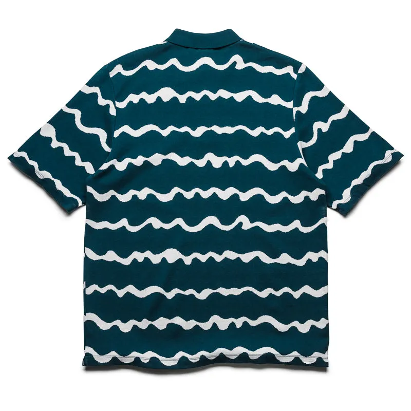 Parra Broken Waves Polo Shirt - Pine Green Soft Touch Versatile Clothing