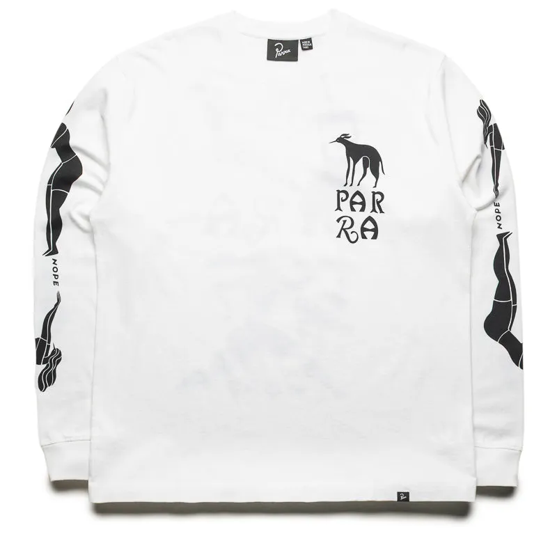 Parra Dog Training L/S Tee - White Hook And Loop swim shorts silhouette