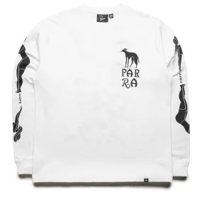 Parra Dog Training L/S Tee - White Hook And Loop swim shorts silhouette