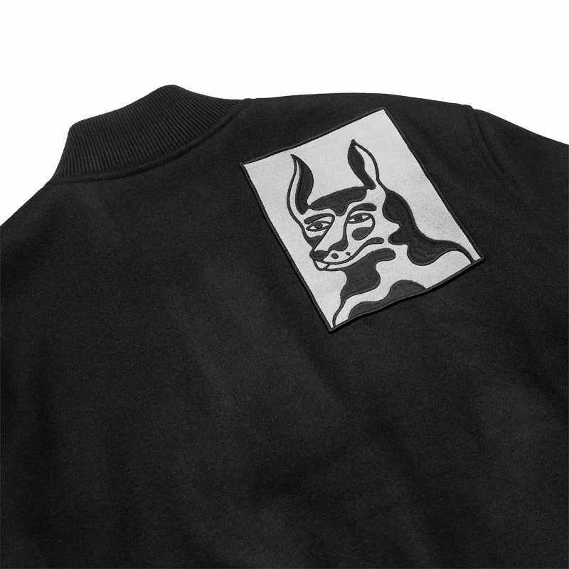 Parra Dog Faced Varsity Jacket - Black Eco Friendly Material