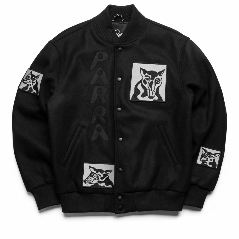 Personalized Evaluation Parra Dog Faced Varsity Jacket - Black