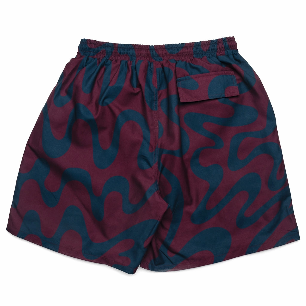 Parra Splashed Swim Shorts - Burgundy entertainment industry tropical style