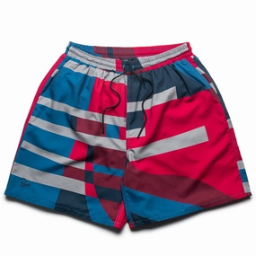 Parra Vertical Forest Swim Shorts - Blue Polyester shorts