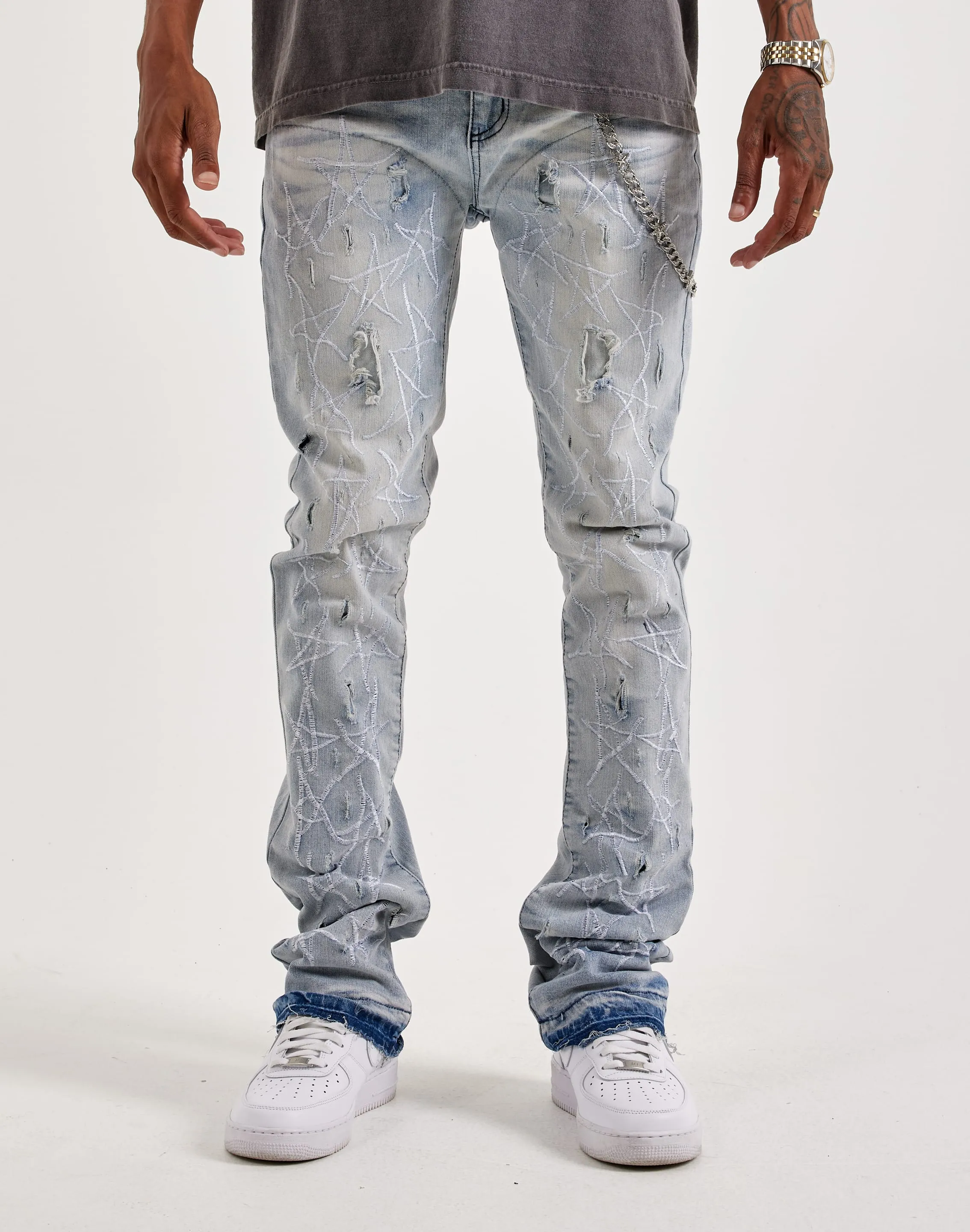 Reinforced Edges WAIMEA Stacked Star Jeans