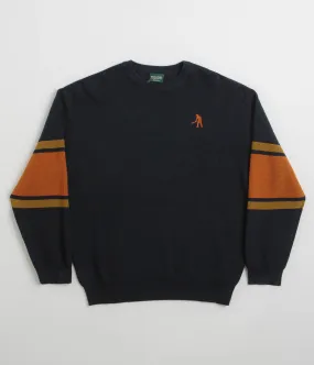 keychain accents Graduation wear Pass Port Organic Cotton Stripe Knit Sweatshirt - Navy