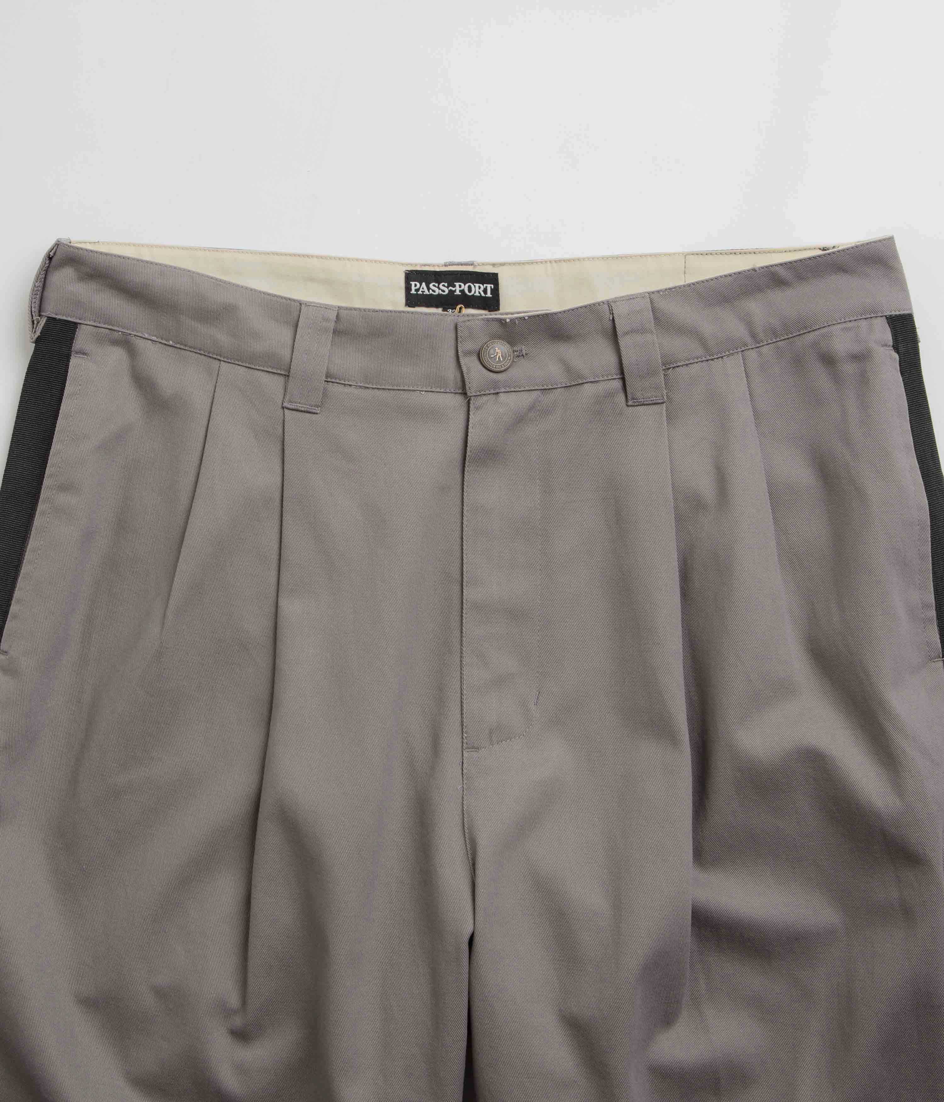 Pass Port Leagues Club Striped Pants - Grey / Black Form Fitting Chic Style