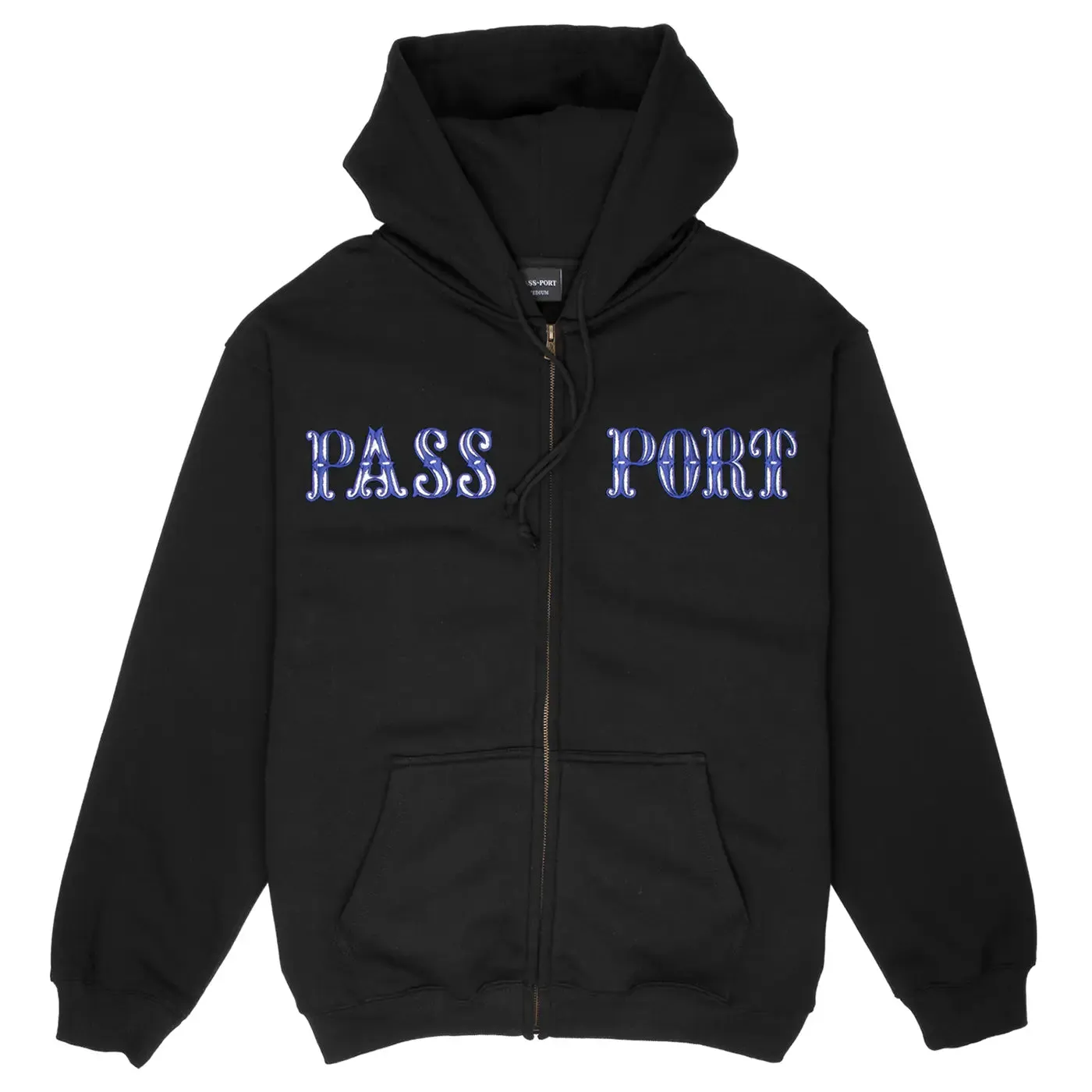 PASS~PORT Glint Zip Hoodie - Black Sporty Edge Retro futuristic